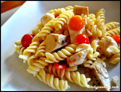 Grilled Chicken Pasta Salad with Fresh Mozzarella - Kitchy Cooking