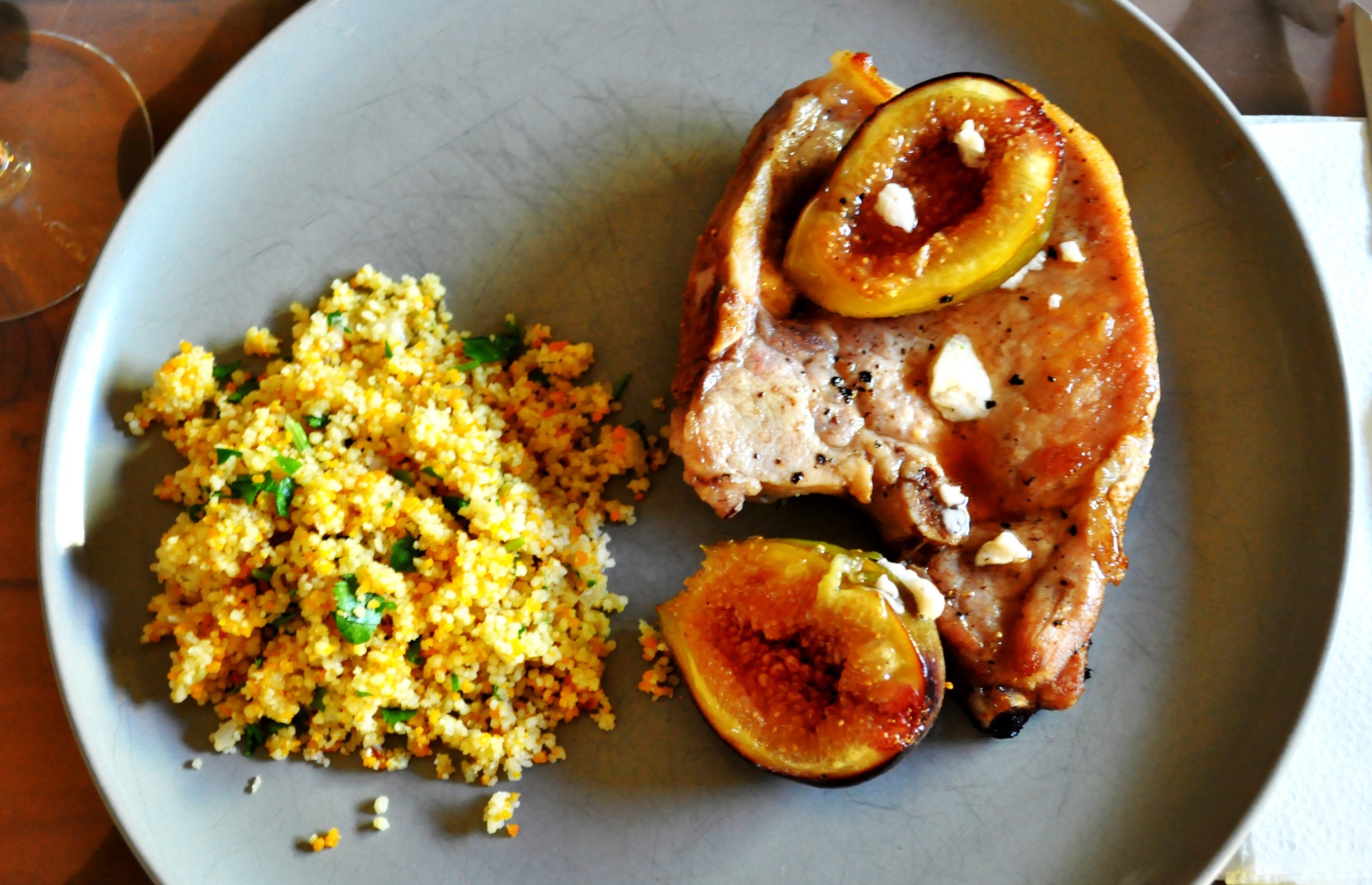 Pan Seared Pork Chops with Figs